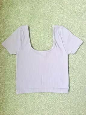 Aeropostale Lilac Ribbed Scoop Neck Crop Top
